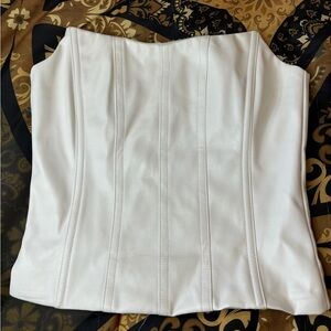 White leather corset top